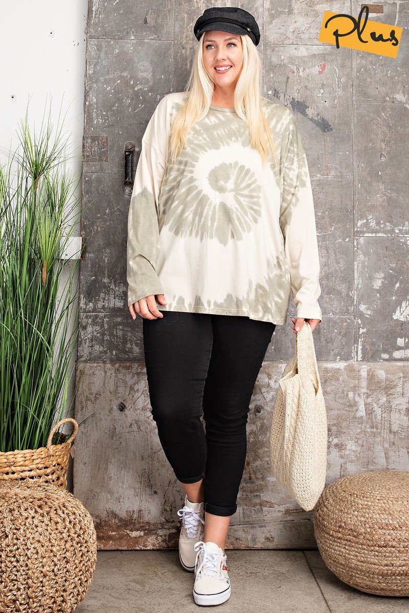 Plus Size Ls Special Washed Poly Rayon Knit Top