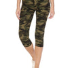 Multi-color Print, Cropped Capri Leggings In A Fitted Style With A Banded High Waist