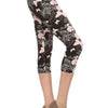 Multi-color Print, Cropped Capri Leggings In A Fitted Style With A Banded High Waist