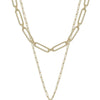 Metal Chain Heart Pendant 2 Layered Necklace
