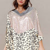 Multi Print Oversized V-neckline