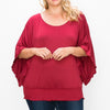 Solid Top Featuring Flattering Wide Sleeves