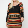 Geometric Print-contrast Tunic