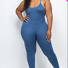 Plus Size Solid Bodycon Cami Jumpsuit