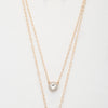 Double Crystal Metal Layered Necklace