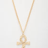 Snake Wrap Cross Pendant Curb Link Necklace