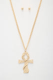 Snake Wrap Cross Pendant Curb Link Necklace