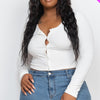 Plus Size Button Up Cropped Top