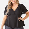 Plus Tie Detail Flare Top