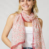 Flower Print Chiffon Scarf