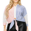 Plus gold & floral pattern print belted romer