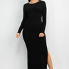 Side Slit Bodycon Maxi Dress