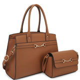 2in1 Matching Design Handle Satchel With Crossbody Bag with Free Gift