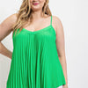 Pleated Tank Top With Adjustable Strap