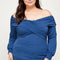 Plus Size Solid Wrap Dressy Top