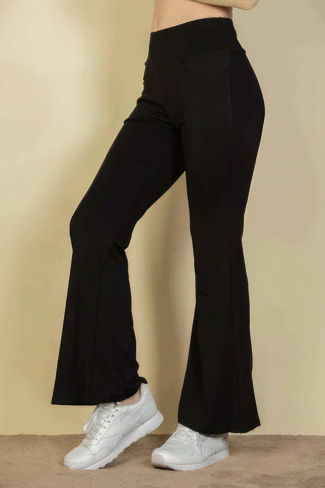 High Waisted Front Pocket Flare Pants