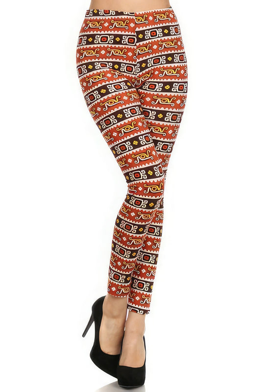 Graphic Print, High Waisted, Full Length, Leggings