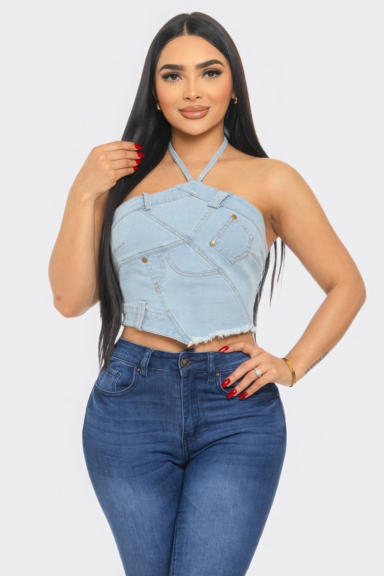 Halter Denim Top