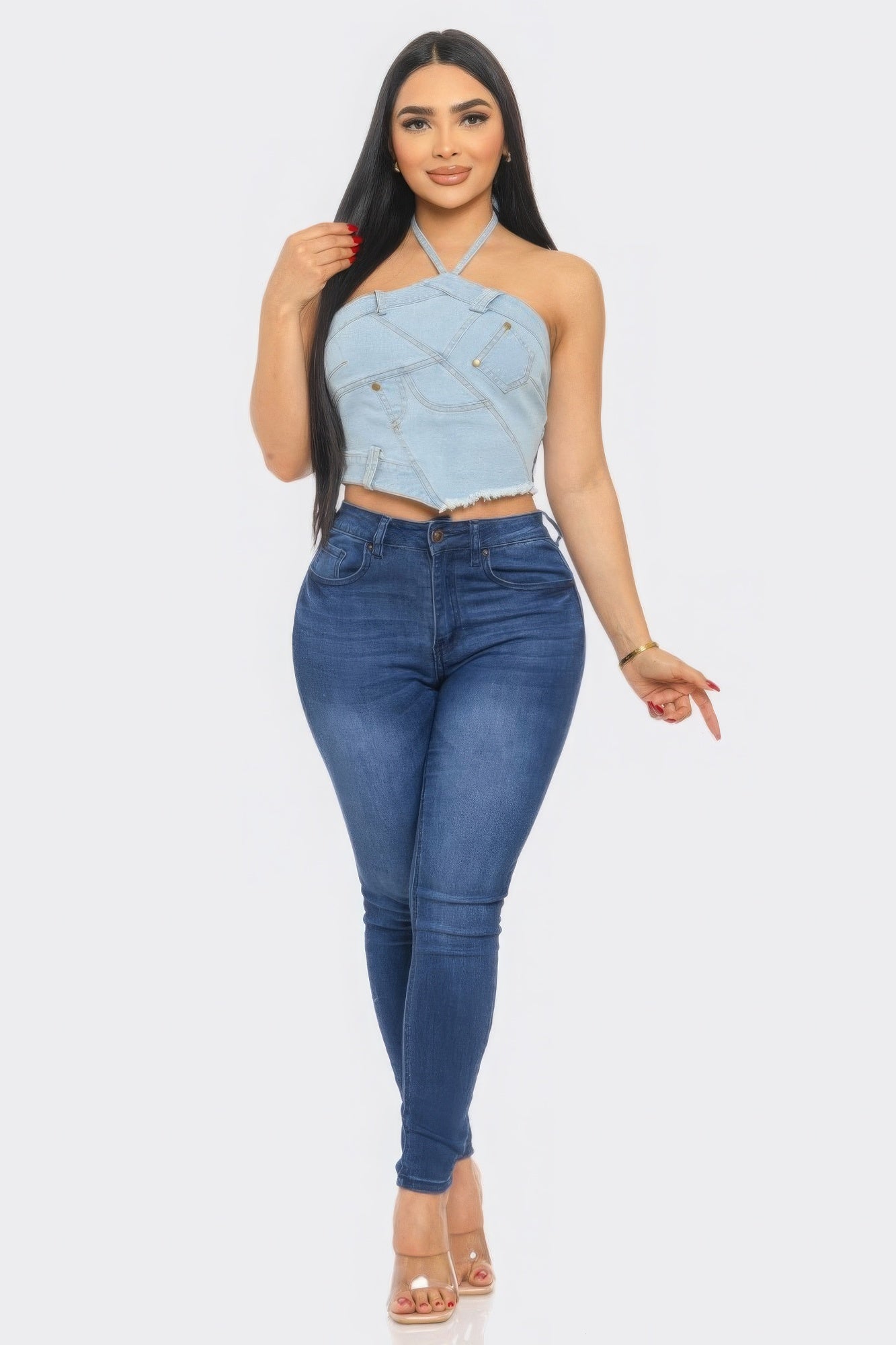 Halter Denim Top