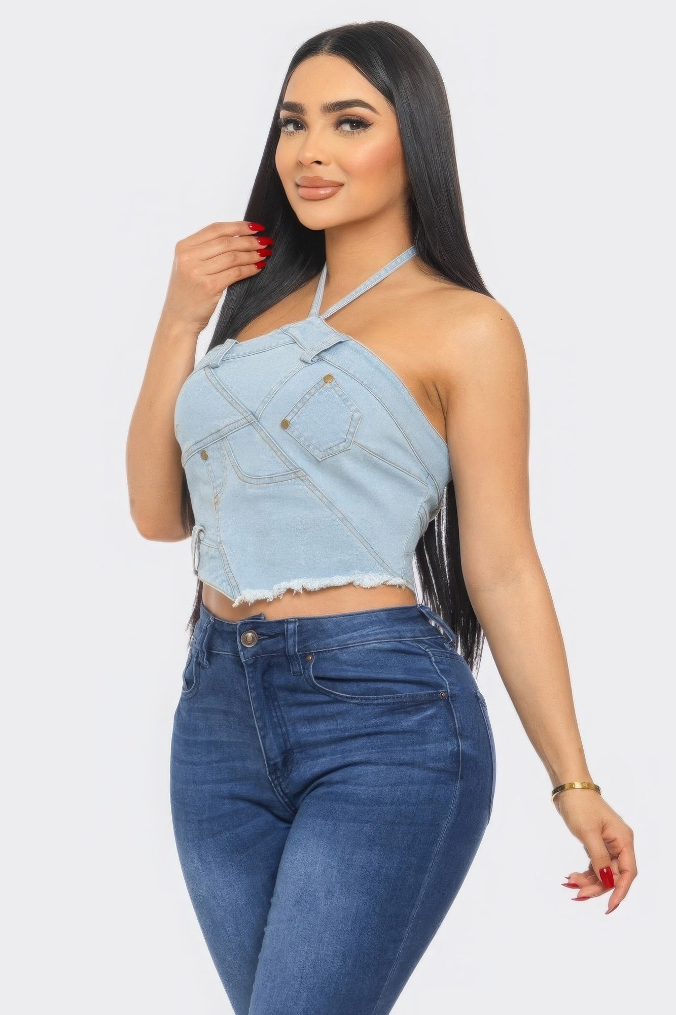 Halter Denim Top