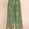 Wide Leg Border Print Woven Pants
