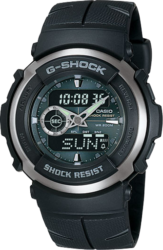 Casio Men's G-Shock Black Resin Sport Watch G300-3AV