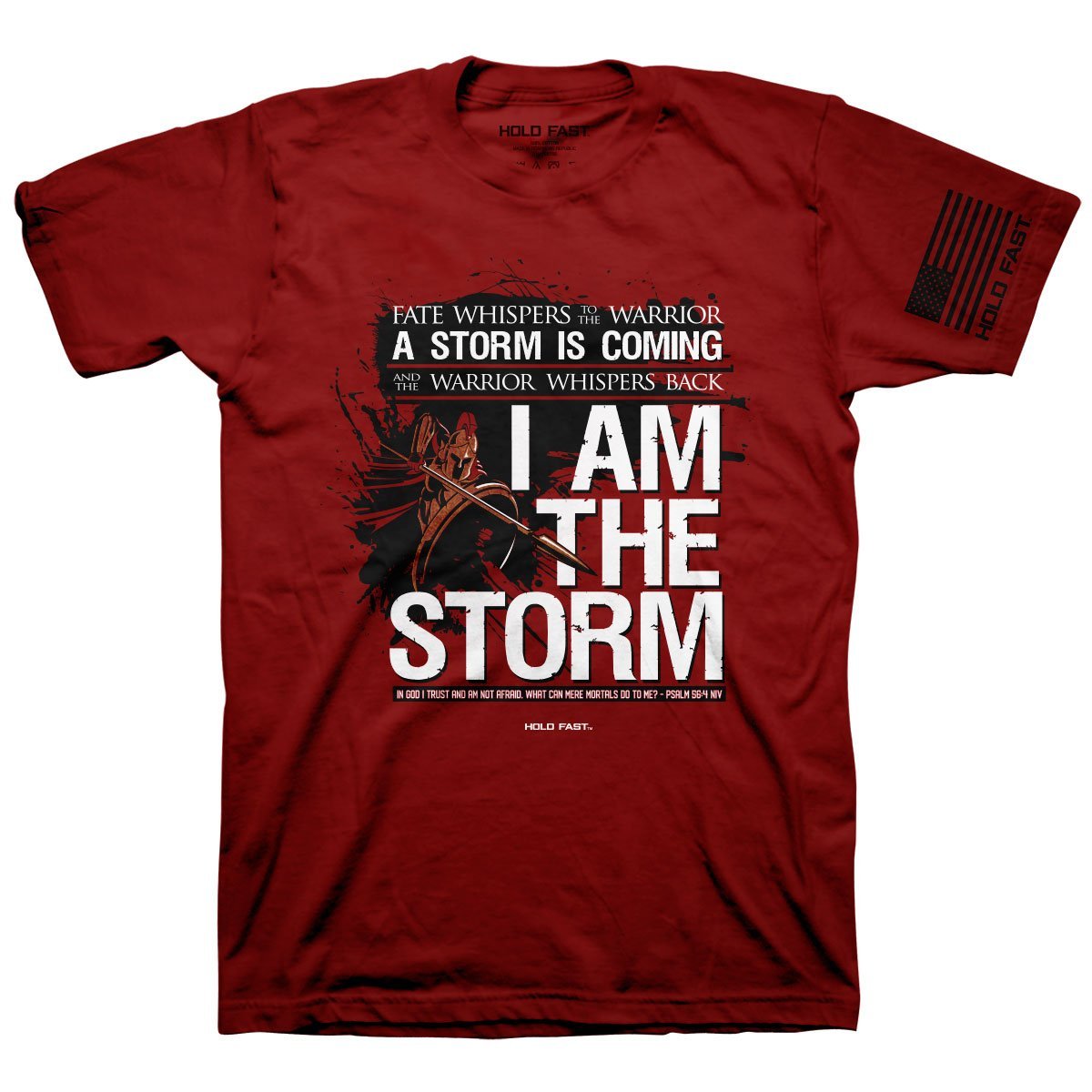 HOLD FAST Christian T-Shirt I Am The Storm Psalm 56:4 By KERUSSO