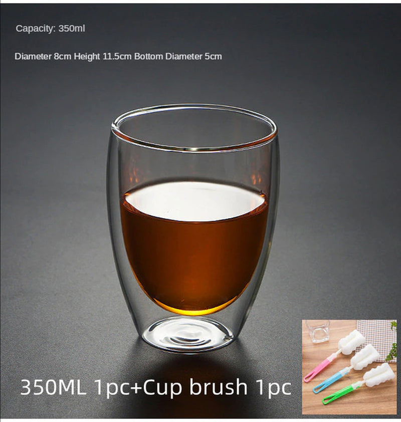 Heart Shaped Glass Cup for Coffee, Espresso, Champagne, Wine, Milk, Juice Drinkware and Bar Utensil