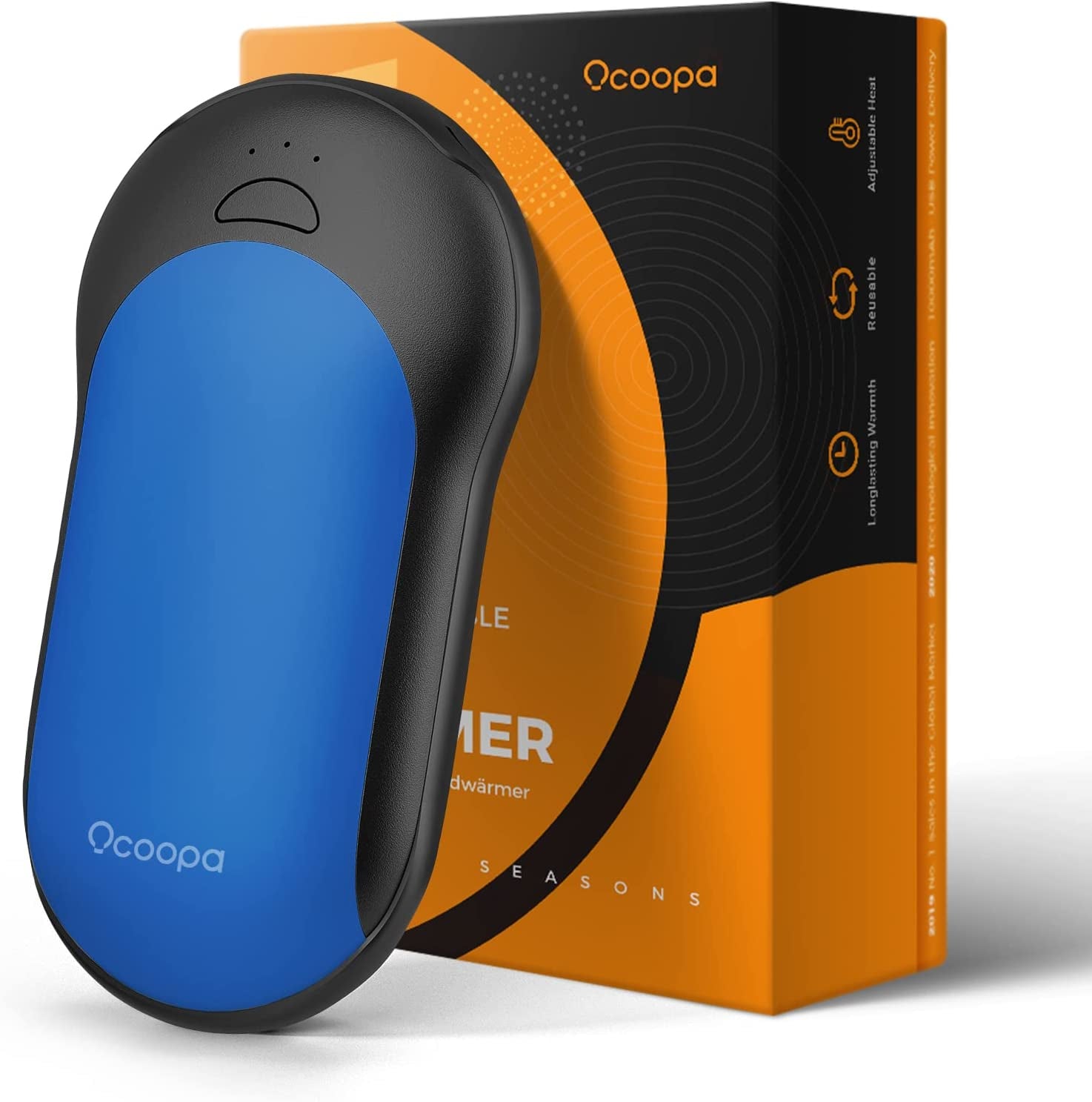 OCOOPA Rechargeable 10,000mAh Electric Hand Warmer - Long-Lasting 15-Hour Portable Heater for Men and Women, Ideal for Winter Warmth