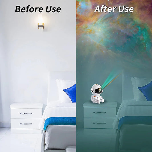 Starry Sky Astronaut Galaxy Projector LED Night Light: Ideal Home Decor for Bedroom, Children's Gifts