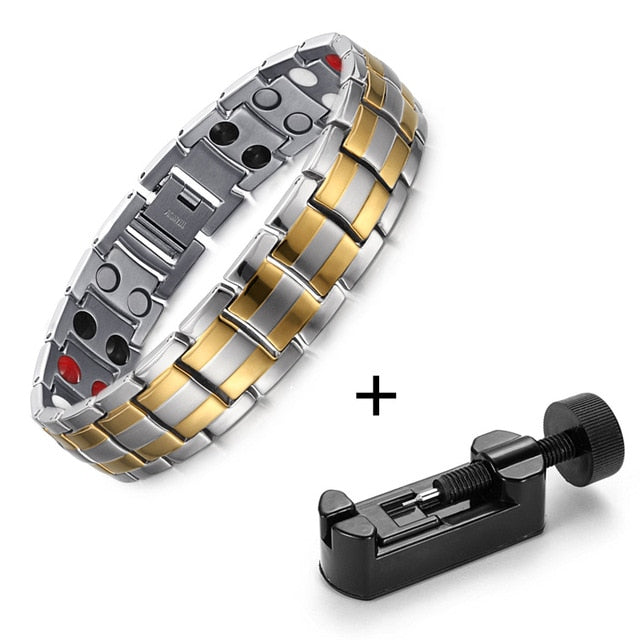 Mens Powerful Magnetic Therapeutic Bracelets Benefit for Pain