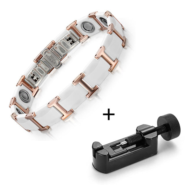 Men’s Powerful High Gauss Ceramic Magnetic Bracelet for Pain