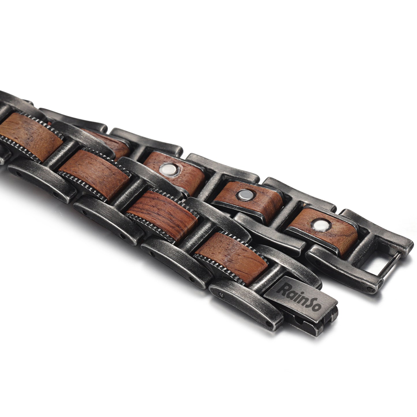 Men’s High Gauss Stainless Steel Zebrawood Effective Magnetic Bracelets Benefits