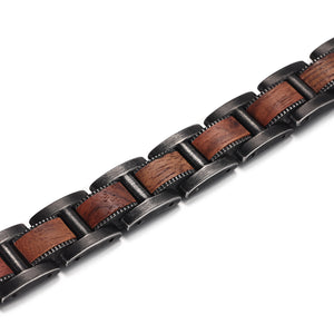 Men’s High Gauss Stainless Steel Zebrawood Effective Magnetic Bracelets Benefits