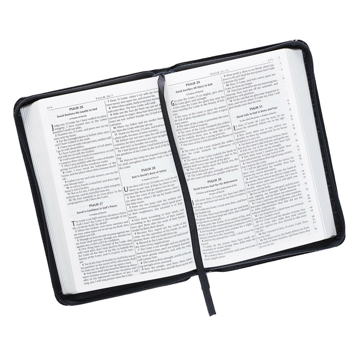 KJV HOLY BIBLE King James Version Black Mini Zippered Pocket Edition