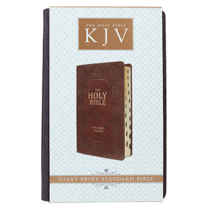 KJV Holy Bible King James Version Dark Brown Thumb Indexed Giant Print