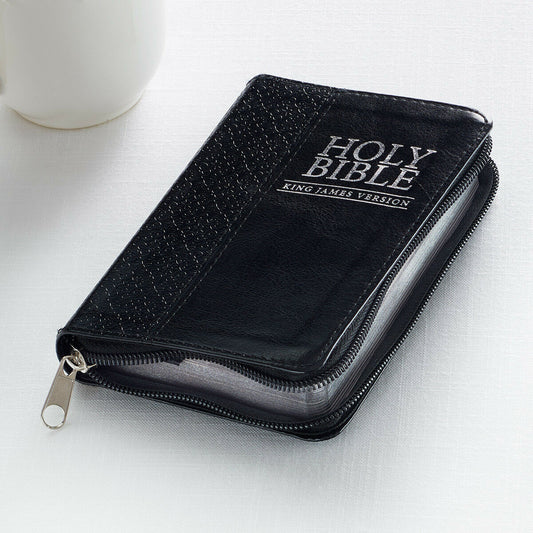 KJV HOLY BIBLE King James Version Black Mini Zippered Pocket Edition